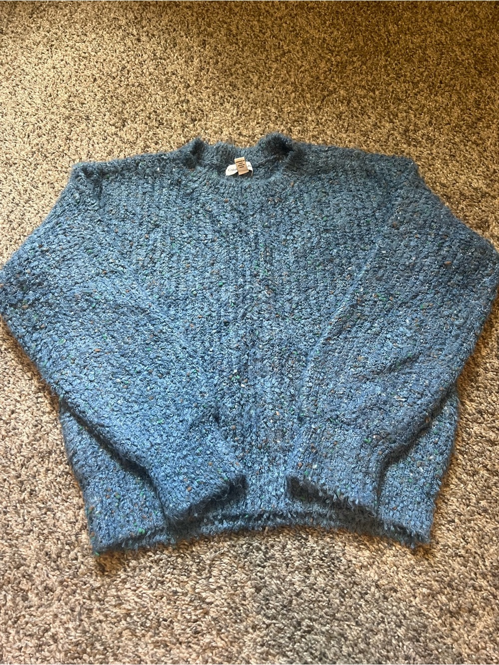 Blue Cozy Textured Women's Sweater